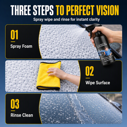 🚗Car Glass Oil Film Remover Spray💦Powerful Windshield Decontamination and Bug Residue Cleaner for Clear Driving Vision