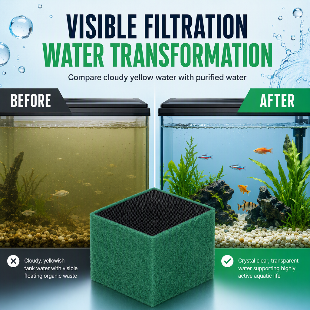 Activated Carbon Filter Cube for Aquarium Water Purification