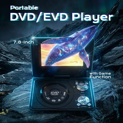 🎬 LIMITED-TIME 50% OFF! 📀7.8 Inch Portable DVD/EVD Player — Swivel Screen & Game Function📺