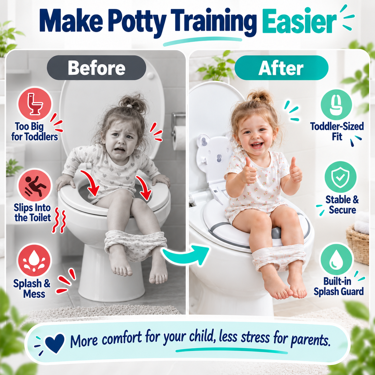 Foldable Kids Potty Training Toilet Seat