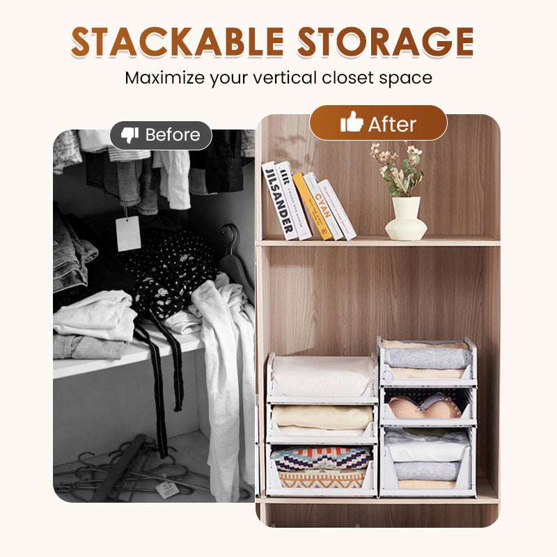 👕🗂️ Modular Closet Storage Drawers – 50% OFF! Stack & combine, durable PP build, fold-flat when unused – clutter-free wardrobe.