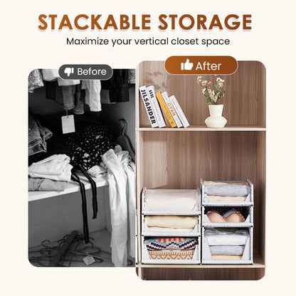 👕🗂️ Modular Closet Storage Drawers – 50% OFF! Stack & combine, durable PP build, fold-flat when unused – clutter-free wardrobe.