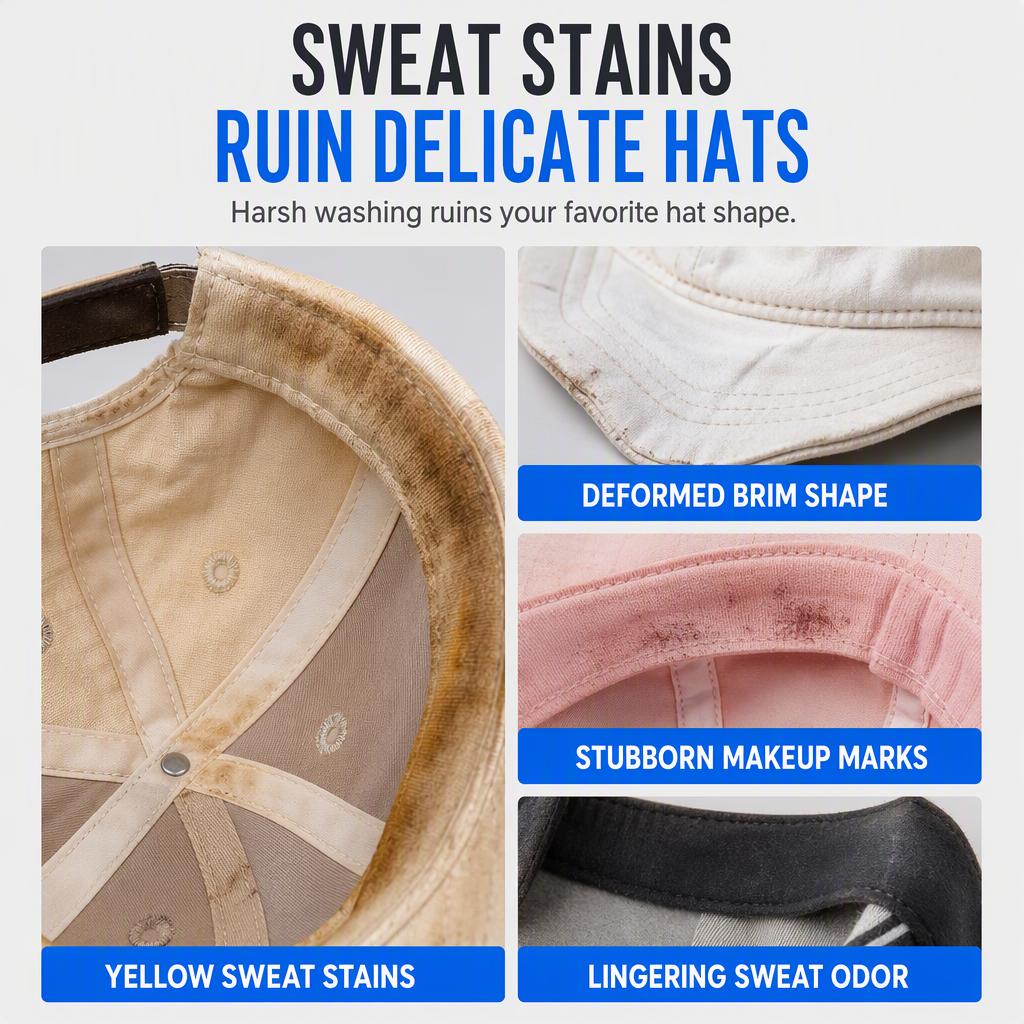 Rinse Free Hat Foam Cleaner for Sweat and Stain Removal