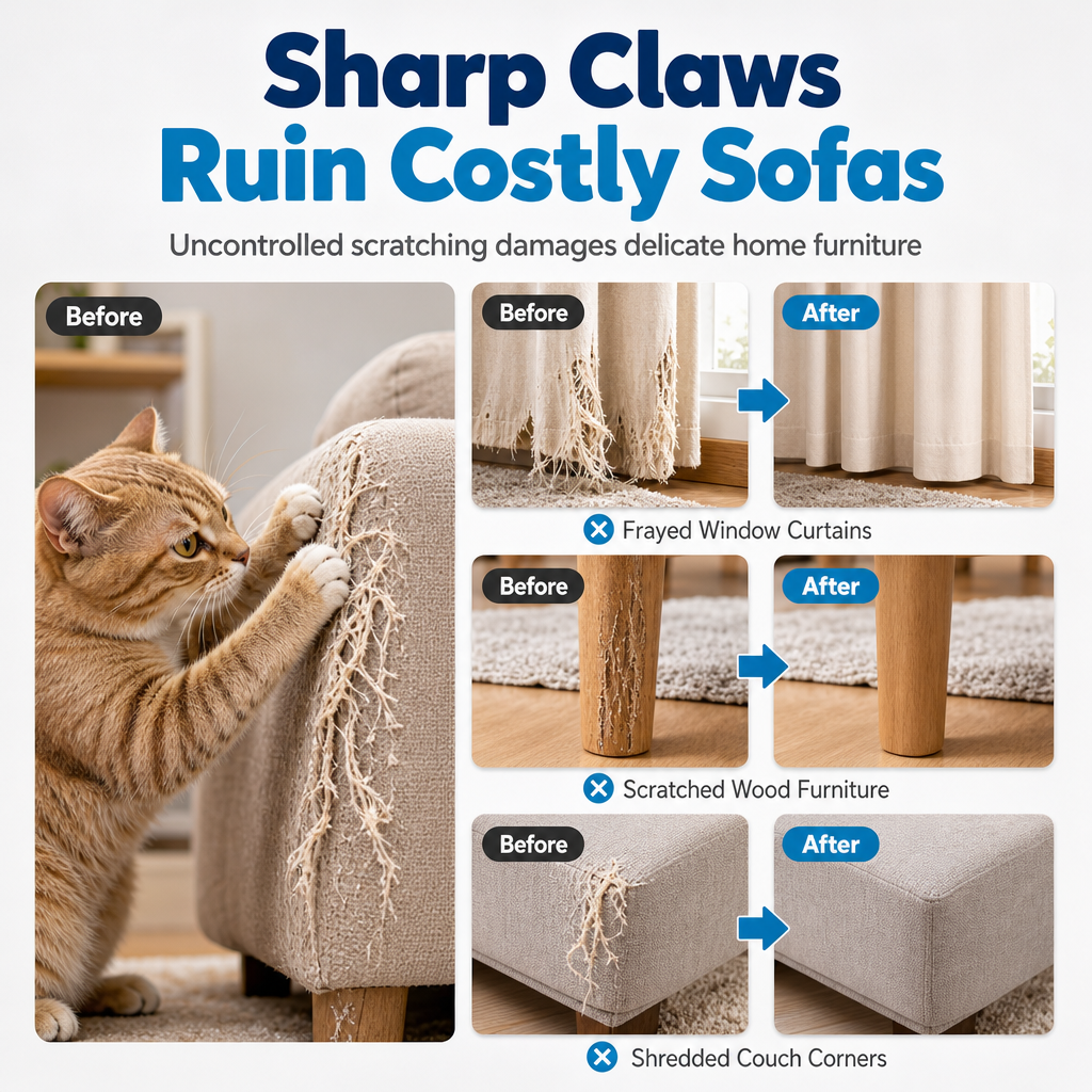 🐱🚫 Cat Scratch Deterrent Spray — Safe, Non-Toxic & Pet-Friendly 🌿