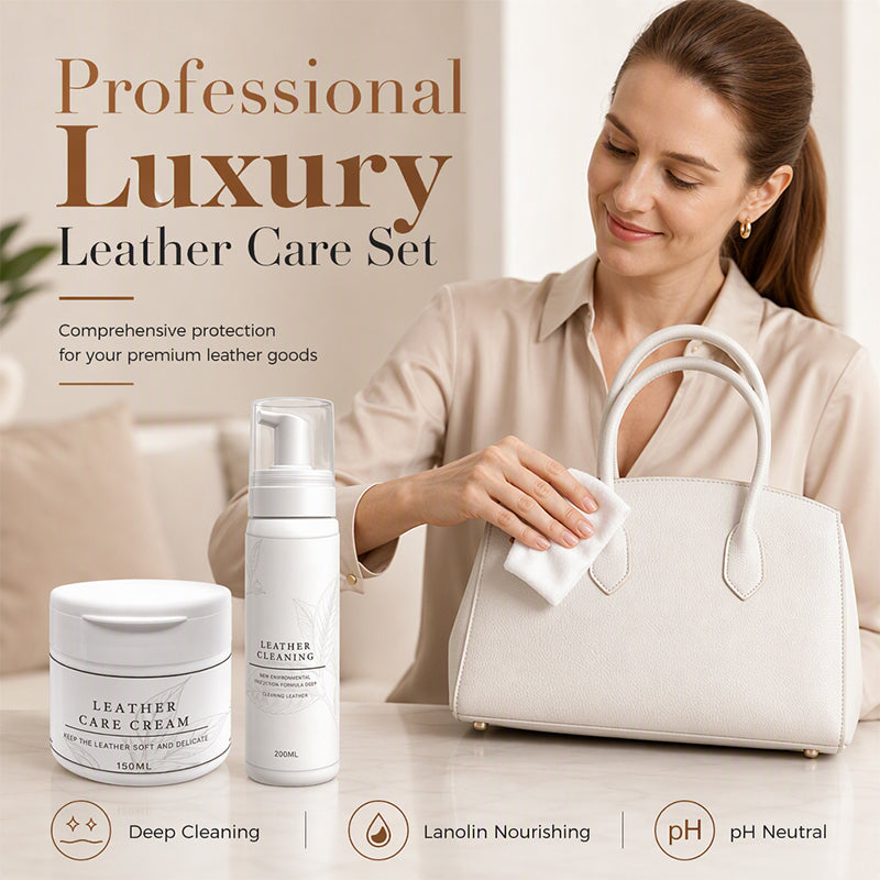 ⏰Professional Luxury Leather Cleaner and Nourishing Care Cream Set👜✨