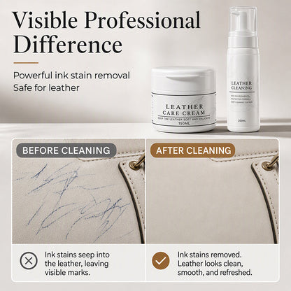 ⏰Professional Luxury Leather Cleaner and Nourishing Care Cream Set👜✨