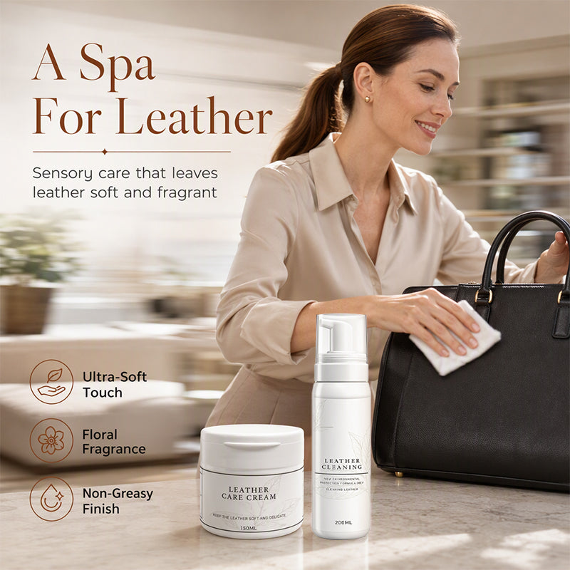 ⏰Professional Luxury Leather Cleaner and Nourishing Care Cream Set👜✨