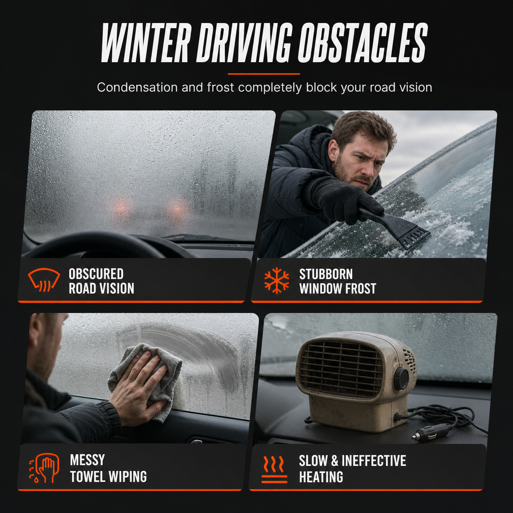 ❄️ LIMITED-TIME 50% OFF! 🔥 Portable Car Defroster Defogger – Fast, Rotatable, Safe 🚗
