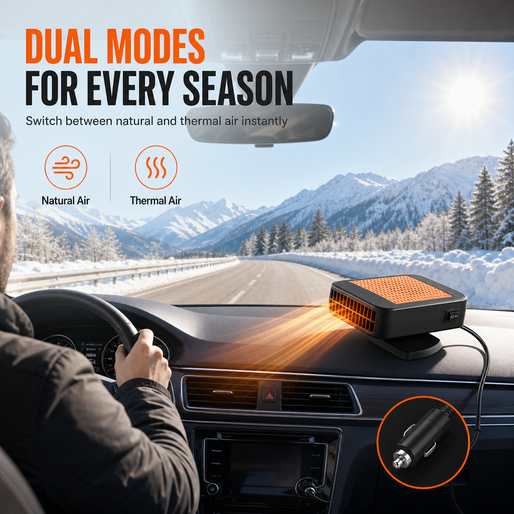 ❄️ LIMITED-TIME 50% OFF! 🔥 Portable Car Defroster Defogger – Fast, Rotatable, Safe 🚗