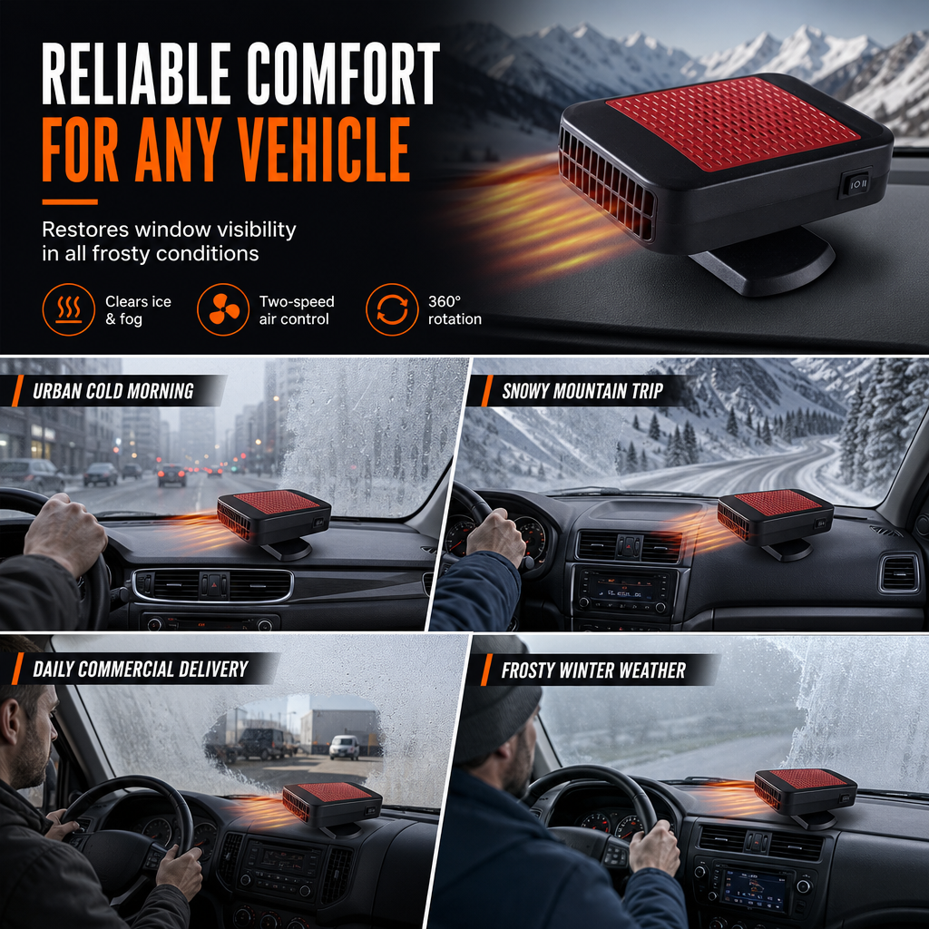 ❄️ LIMITED-TIME 50% OFF! 🔥 Portable Car Defroster Defogger – Fast, Rotatable, Safe 🚗