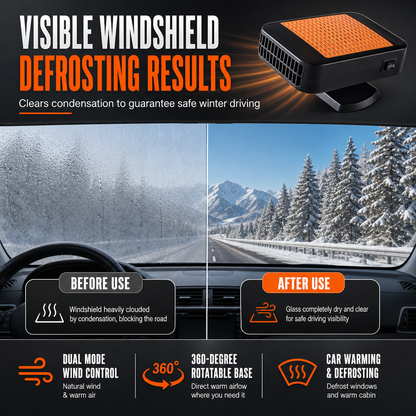 ❄️ LIMITED-TIME 50% OFF! 🔥 Portable Car Defroster Defogger – Fast, Rotatable, Safe 🚗