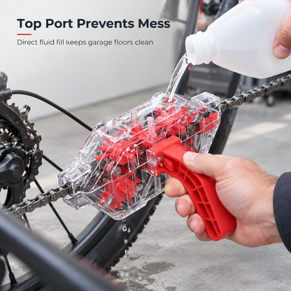 Transparent Bicycle Chain Cleaner Tool for Degreasing and Maintenance
