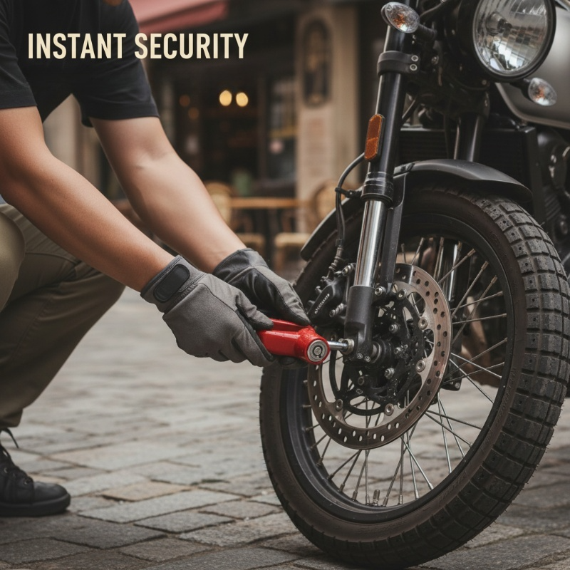 ⚙️ Heavy-Duty Disc Brake Lock – Anti-pick, Sturdy, Easy-lock 🛵