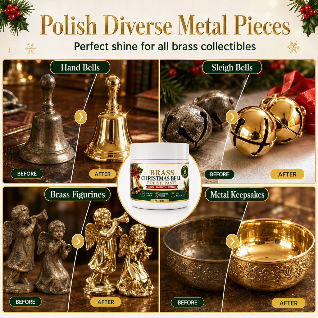 Brass bell and copper item cleaning example