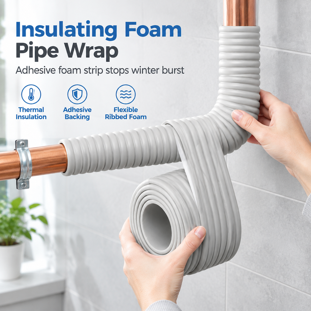 ❄️ Self-Adhesive Foam Pipe Insulation Wrap