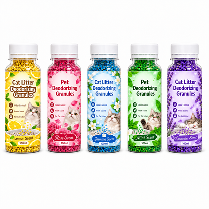⏰Cat Litter Deodorizing Granules – Easy Sprinkle-On Odor Control in Five Fresh Scents 🌿🏠