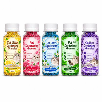 ⏰Cat Litter Deodorizing Granules – Easy Sprinkle-On Odor Control in Five Fresh Scents 🌿🏠