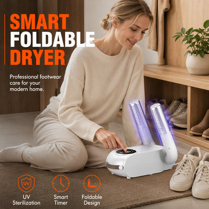 Foldable Shoe Dryer with Smart Timer and UV Light