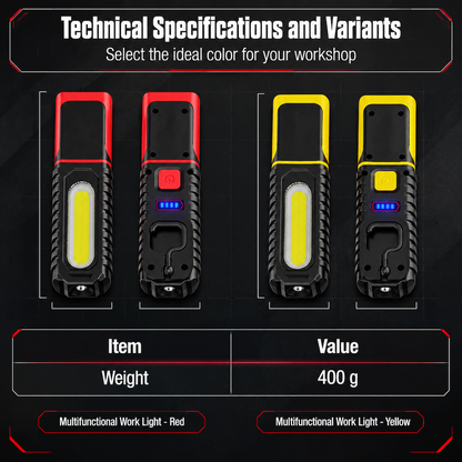 Rechargeable LED Work Light – Magnetic Mount & Rotating Hook for Hands-Free Car Repairs 💡🔧