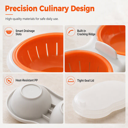 Innovative Microwave Double Egg Poacher with Lid