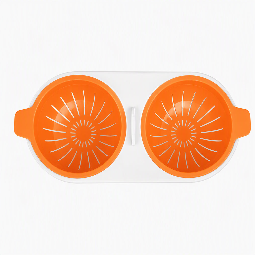 Innovative Microwave Double Egg Poacher with Lid