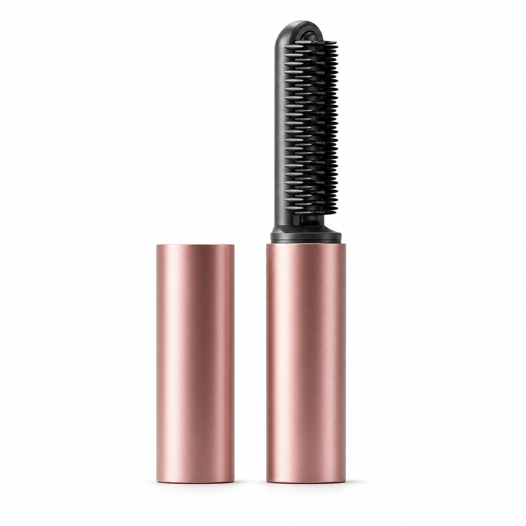 Cordless Mini Heated Hair Straightener Brush Portable Rechargeable Hair Styling Comb for Bangs and Volumizing