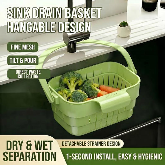 Foldable Hanging Kitchen Sink Drain Basket, Stainless Steel Kitchen Accessories