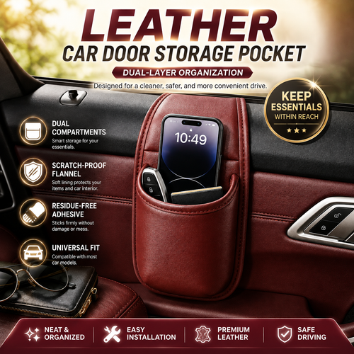 🧰Leather Double-Layer Car Door Storage Pocket