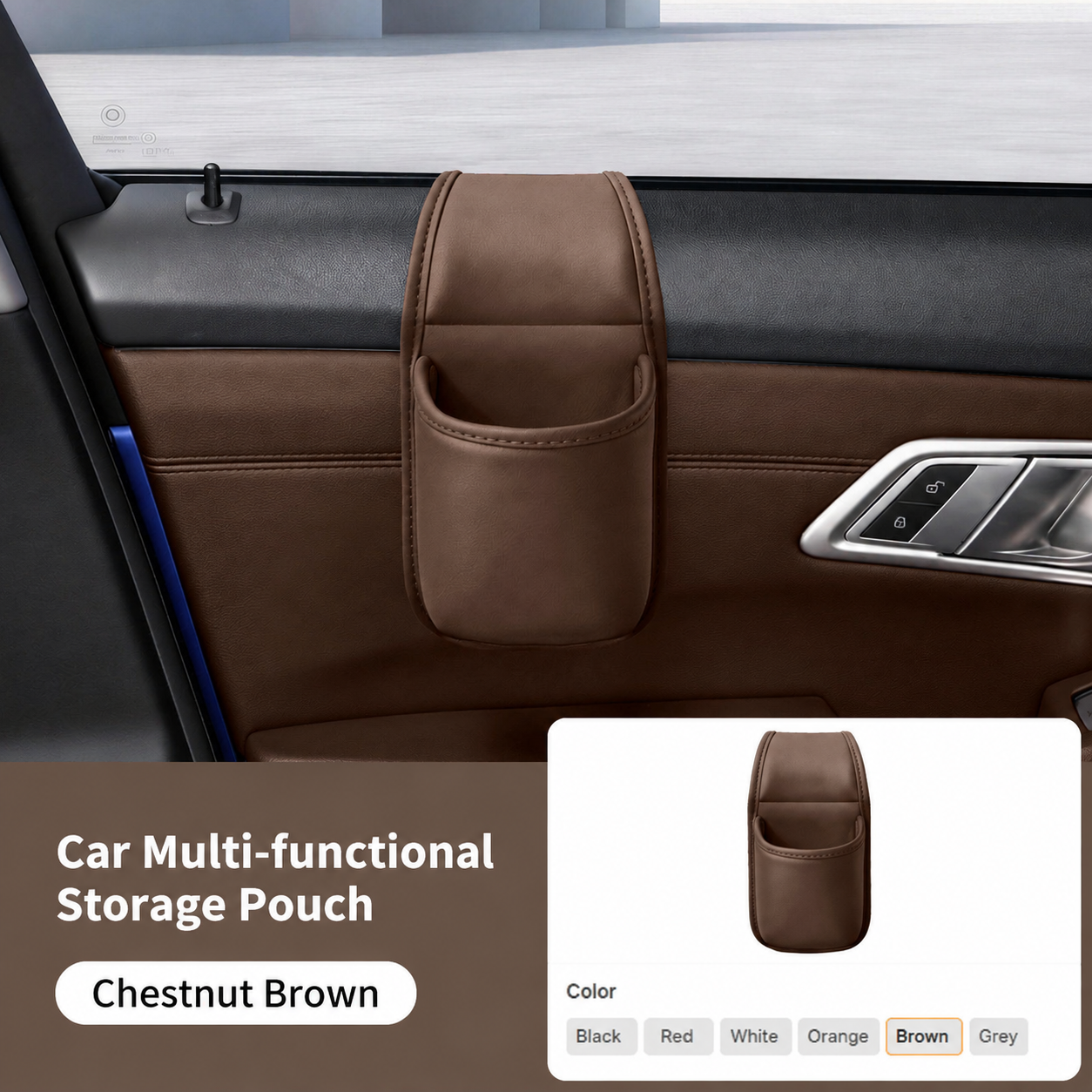 🧰Leather Double-Layer Car Door Storage Pocket