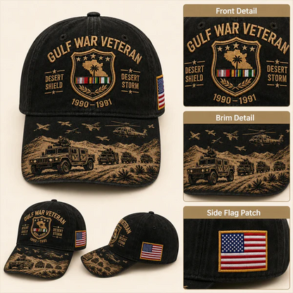 🏆Last Day Promo: 50% OFF! 🏜️ Desert Storm Veteran Commemorative Cap – Gulf War Desert Shield Veteran Hat