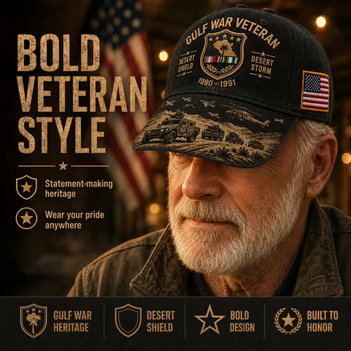 🏆Last Day Promo: 50% OFF! 🏜️ Desert Storm Veteran Commemorative Cap – Gulf War Desert Shield Veteran Hat