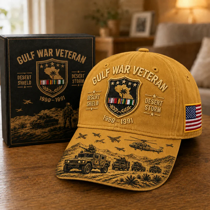 🏆Last Day Promo: 50% OFF! 🏜️ Desert Storm Veteran Commemorative Cap – Gulf War Desert Shield Veteran Hat