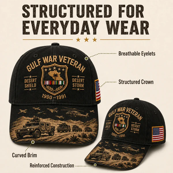 🏆Last Day Promo: 50% OFF! 🏜️ Desert Storm Veteran Commemorative Cap – Gulf War Desert Shield Veteran Hat
