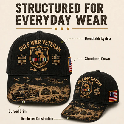 🏆Last Day Promo: 50% OFF! 🏜️ Desert Storm Veteran Commemorative Cap – Gulf War Desert Shield Veteran Hat