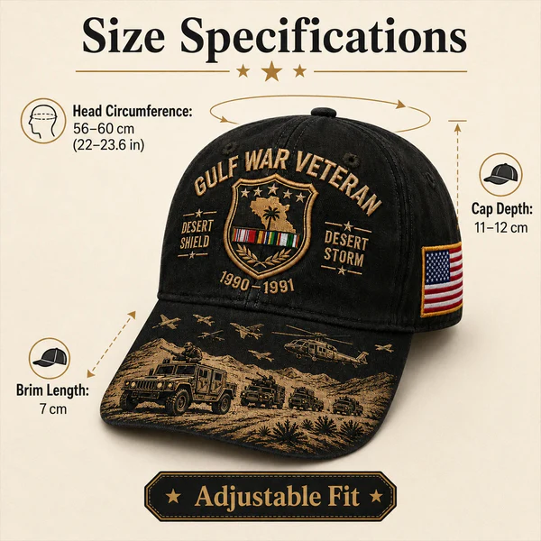 🏆Last Day Promo: 50% OFF! 🏜️ Desert Storm Veteran Commemorative Cap – Gulf War Desert Shield Veteran Hat