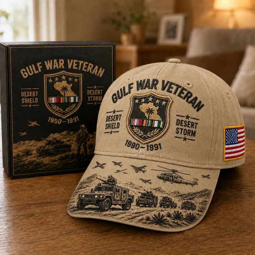 🏆Last Day Promo: 50% OFF! 🏜️ Desert Storm Veteran Commemorative Cap – Gulf War Desert Shield Veteran Hat