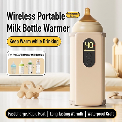🍼✨ Wireless Rechargeable Baby Bottle Warmer | Portable Outdoor Heated Sleeve