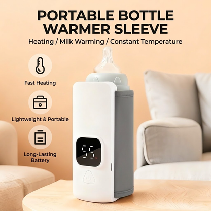 🍼✨ Wireless Rechargeable Baby Bottle Warmer | Portable Outdoor Heated Sleeve