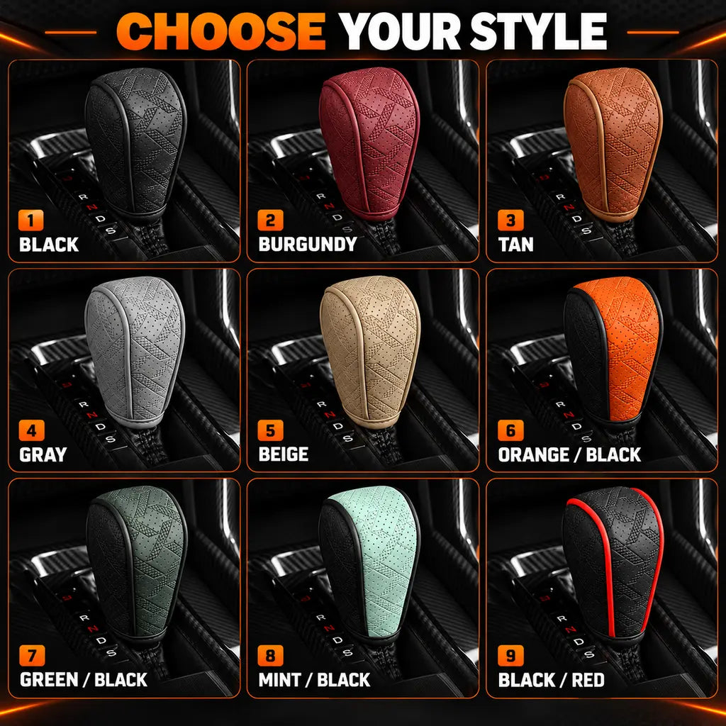 🚗 Sport Grip Leather Gear Shift Knob Cover 🔥