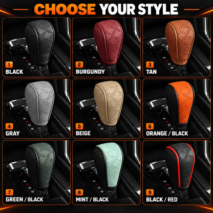 🚗 Sport Grip Leather Gear Shift Knob Cover 🔥