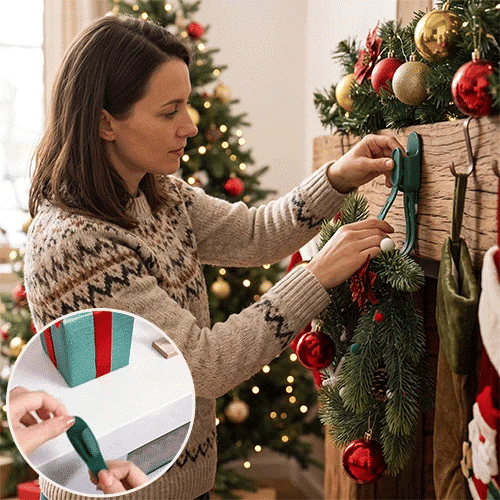 🎄 Christmas Wreath Hanger ✨ No-Drill Garland Hooks for Easy Holiday Decorating