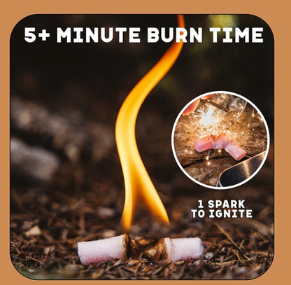 Fire starter plugs burn time detail